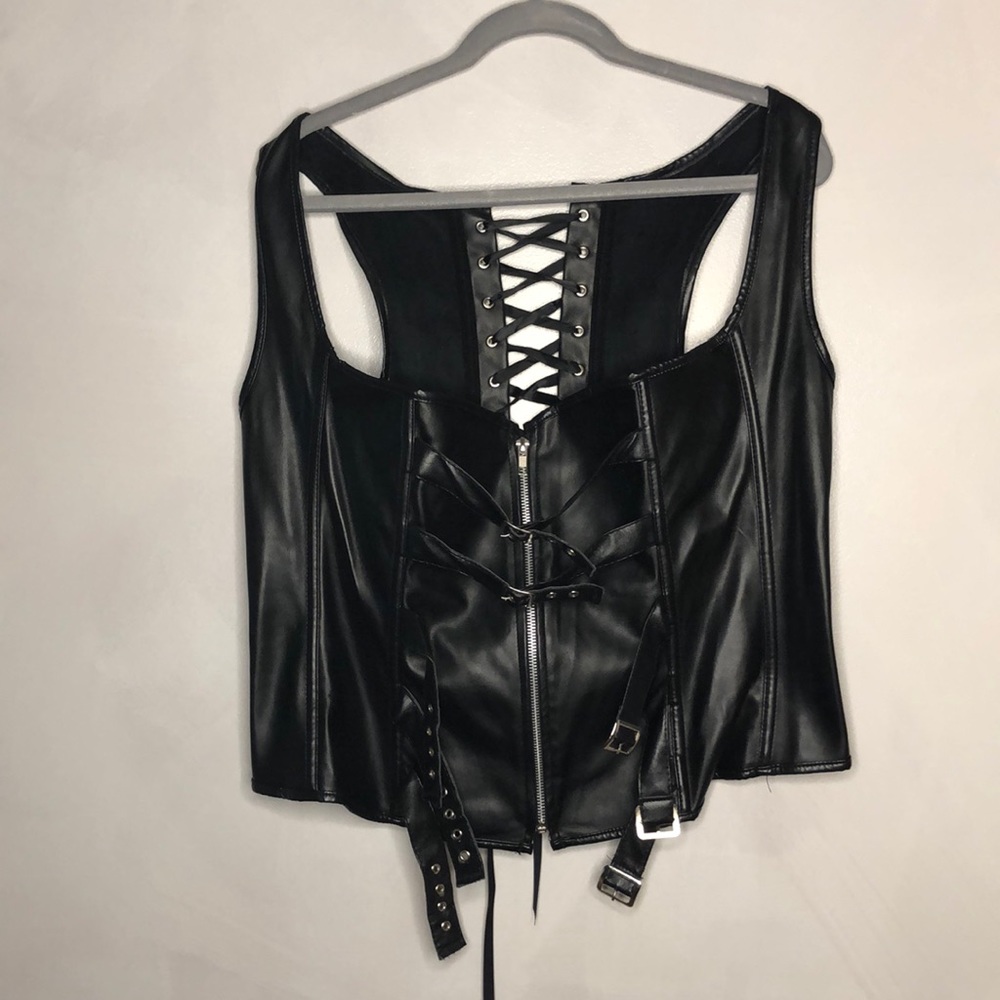 Halloween Costume Leather Corset